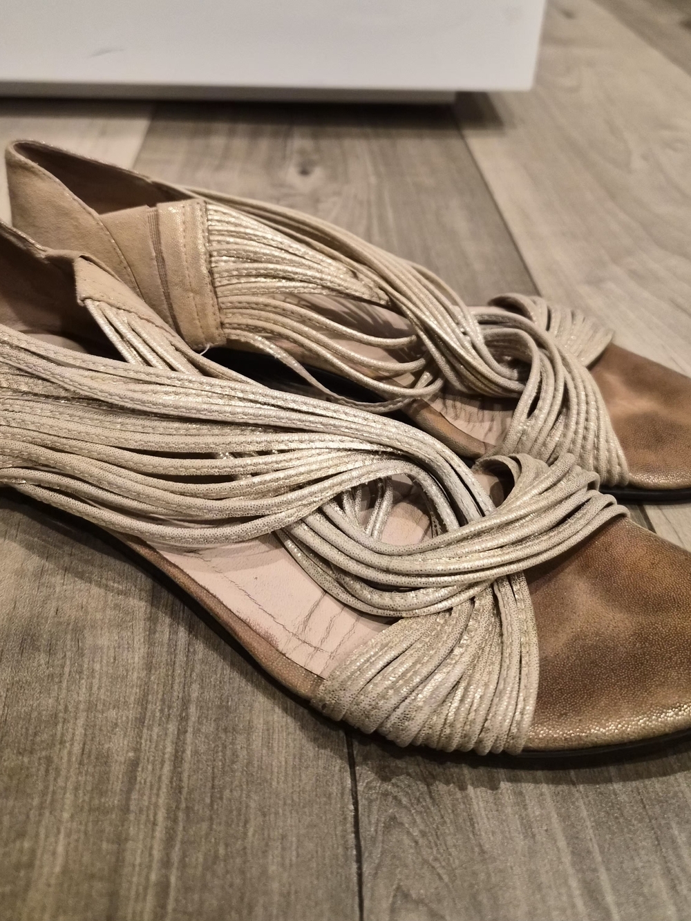 Loeffler Randall Metallic Champagne Sandals